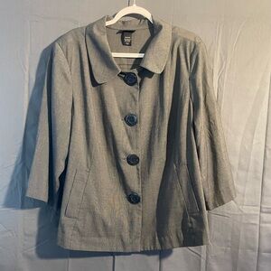 Lane Bryant Charcoal Blazer with Black Buttons